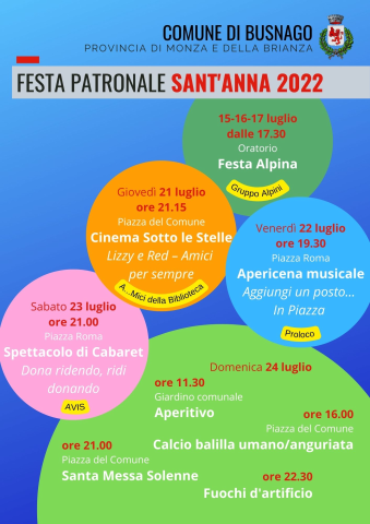 Eventi per Festa Patronale di Sant'Anna 2022